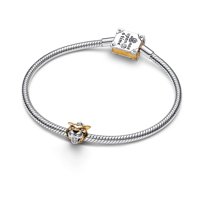 Pandora Disney Princess Jasmine Rajah Lab-grown Diamond Charm  Sterling Silver And 14k Gold