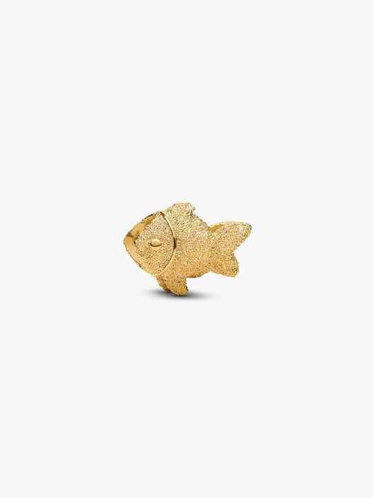 Pandora Textured Fish Mini Charm 14k Gold Plating