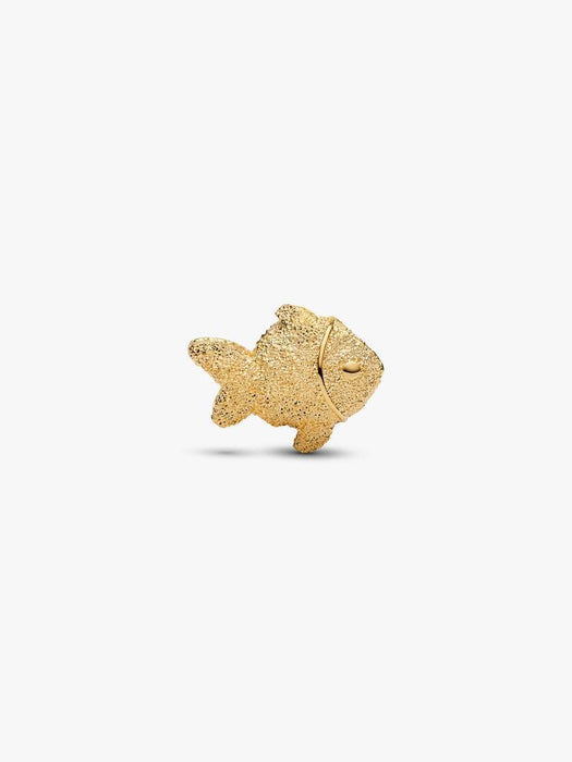 Pandora Textured Fish Mini Charm 14k Gold Plating