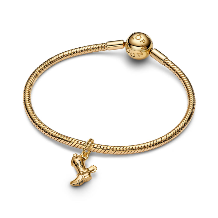 Pandora Disney Pixar Toy Story Cowboy Boot Charm 14k Gold Plating