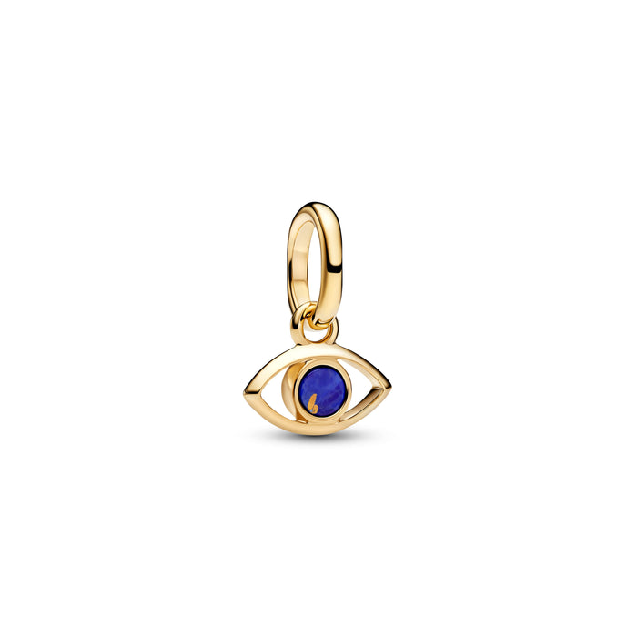 Pandora Blue Evil Eye Mini Dangle Charm 14k Gold Plating