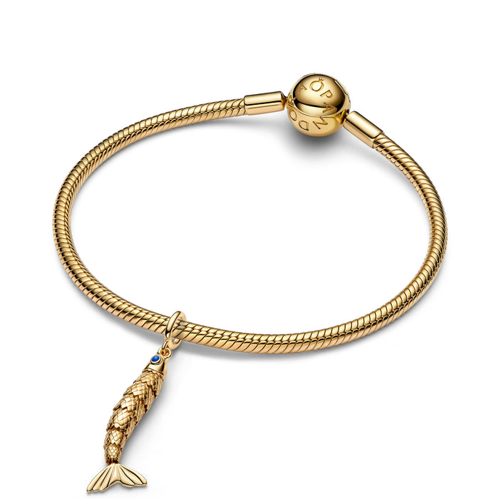 Pandora Articulated Fish Dangle Charm 14k Gold Plating