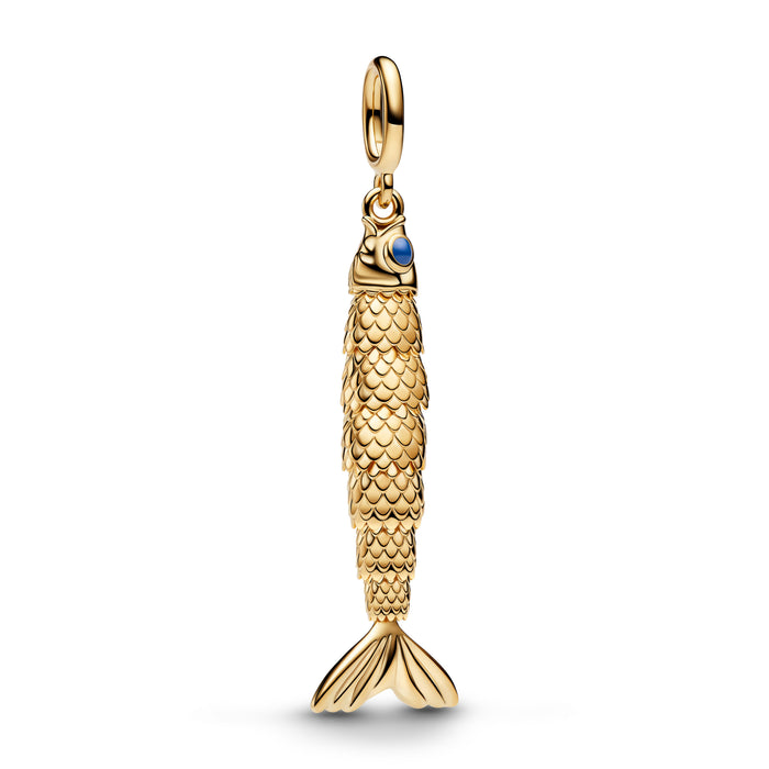 Pandora Articulated Fish Dangle Charm 14k Gold Plating