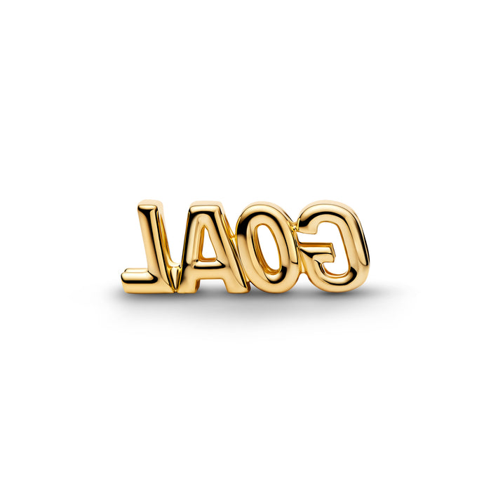 Pandora Goal Script Charm 14k Gold Plating