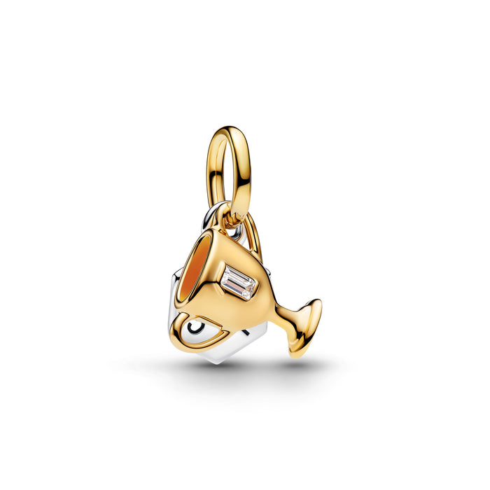 Pandora Engravable Trophy Double Dangle Charm Sterling Silver And 14K Gold Plating