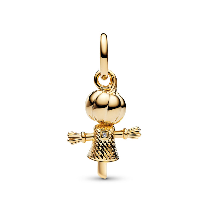 Pandora Pumpkin Scarecrow Dangle Charm 14k Gold Plating