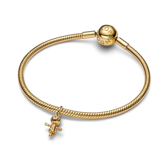 Pandora Pumpkin Scarecrow Dangle Charm 14k Gold Plating