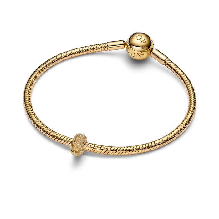 Pandora Textured Mini Clip Charm 14k Gold Plating