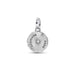 A silver round charm pendant with a textured finish, featuring the engraved words 'SOMNIARE' and 'AUDE' surrounding a central star, shown on a plain white background.