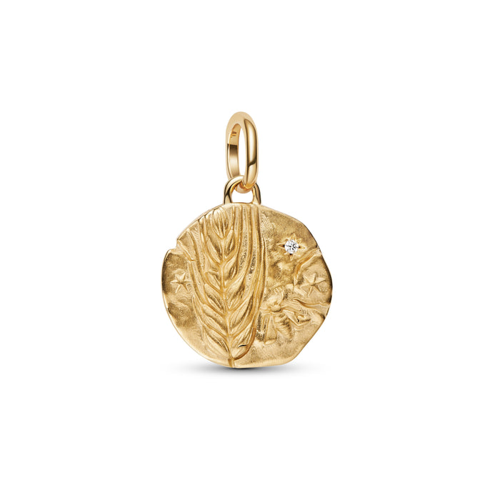 Pandora Wheat Medallion Charm 14k Gold Plating