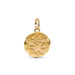 A gold coin pendant charm featuring a textured, hammered finish with an embossed five-pointed star in the center and the Latin phrases 'VIRTUS' and 'PROPERITAS' on the sides, complete with a polished gold bail at the top, shown on a clean white background.