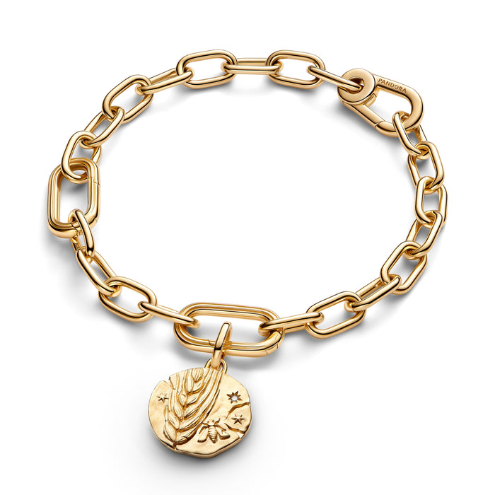 Pandora Wheat Medallion Charm 14k Gold Plating