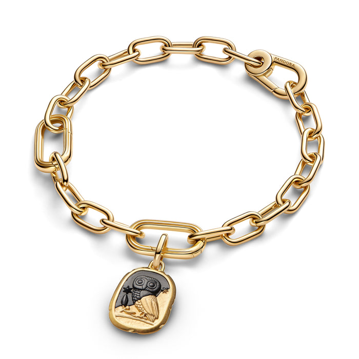 Pandora Owl Medallion Charm 14k Gold Plating