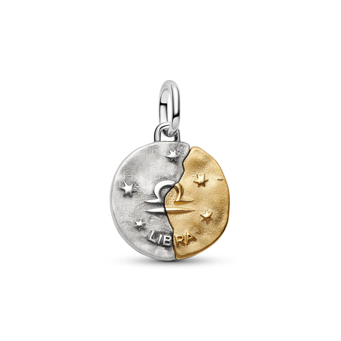 Pandora Libra Zodiac Medallion Charm 14k Gold Plating And Sterling Silver