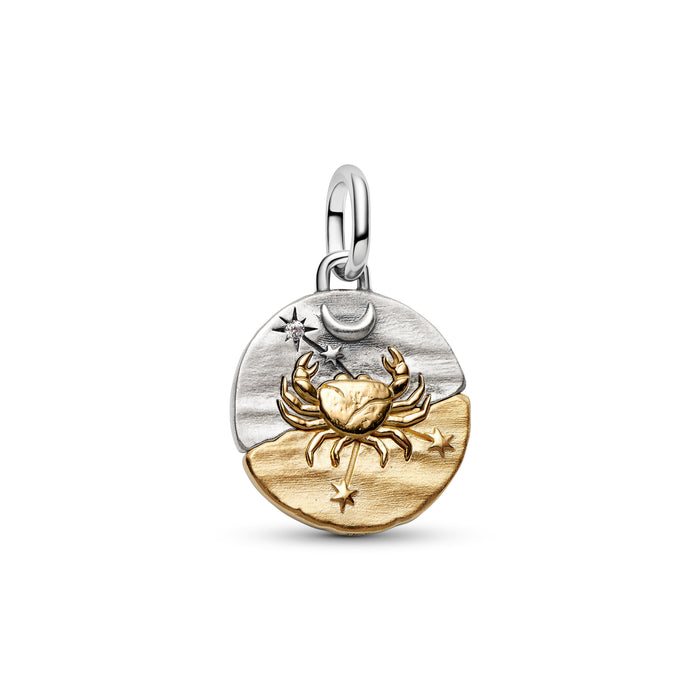Pandora Cancer Zodiac Medallion Charm 14k Gold Plating And Sterling Silver