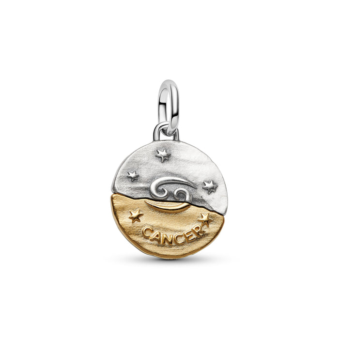Pandora Cancer Zodiac Medallion Charm 14k Gold Plating And Sterling Silver