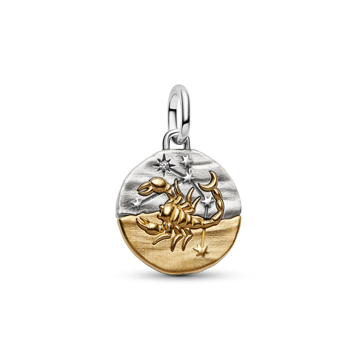 Pandora Scorpio Zodiac Medallion Charm 14k Gold Plating And Sterling Silver