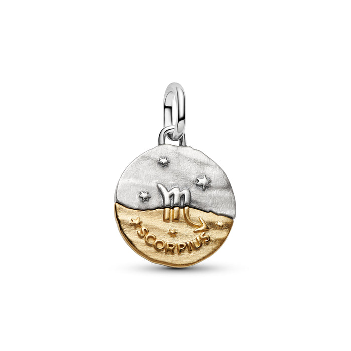 Pandora Scorpio Zodiac Medallion Charm 14k Gold Plating And Sterling Silver