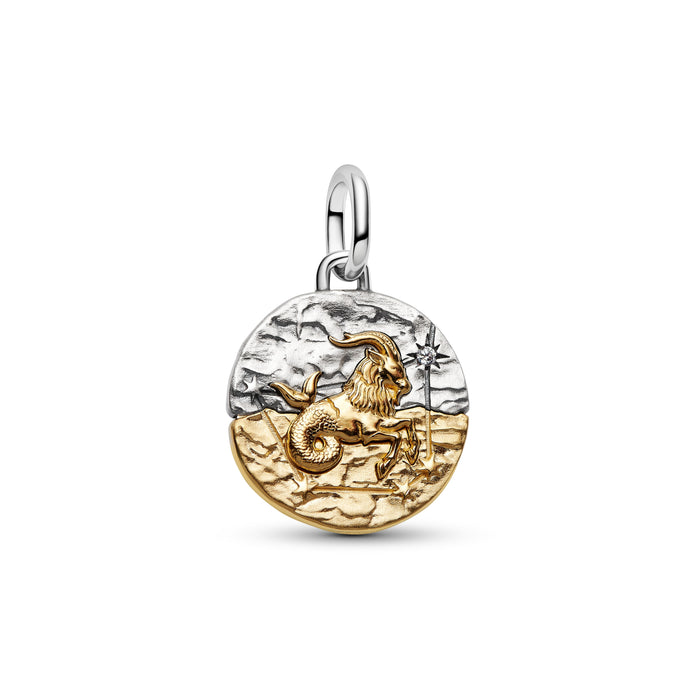 Pandora Capricorn Zodiac Medallion Charm 14k Gold Plating And Sterling Silver