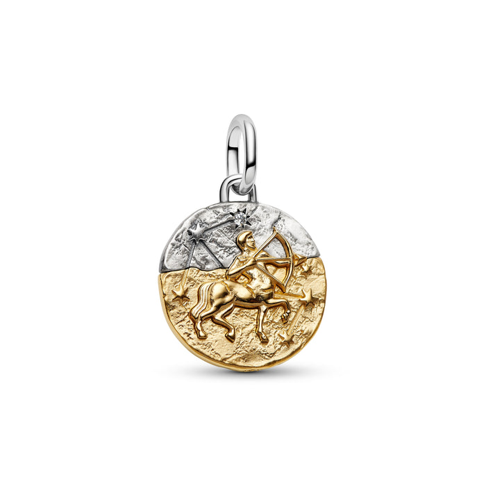 Pandora Sagittarius Zodiac Medallion Charm 14k Gold Plating And Sterling Silver