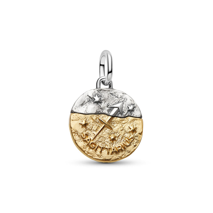 Pandora Sagittarius Zodiac Medallion Charm 14k Gold Plating And Sterling Silver