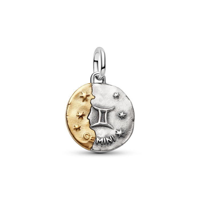 Pandora Gemini Zodiac Medallion Charm 14k Gold Plating And Sterling Silver