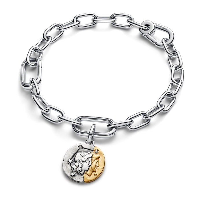 Pandora Gemini Zodiac Medallion Charm 14k Gold Plating And Sterling Silver