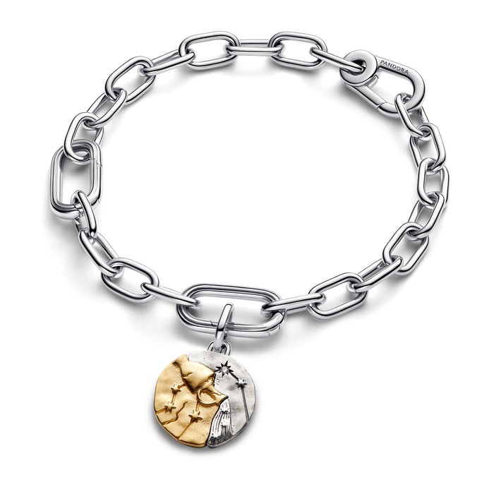 Pandora Aquarius Zodiac Medallion Charm 14k Gold Plating And Sterling Silver