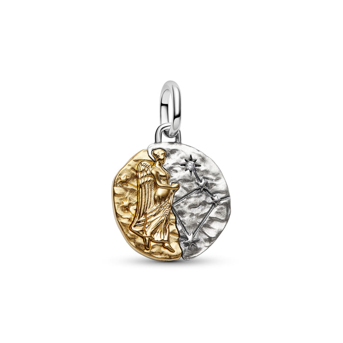 Pandora Virgo Zodiac Medallion Charm 14k Gold Plating And Sterling Silver