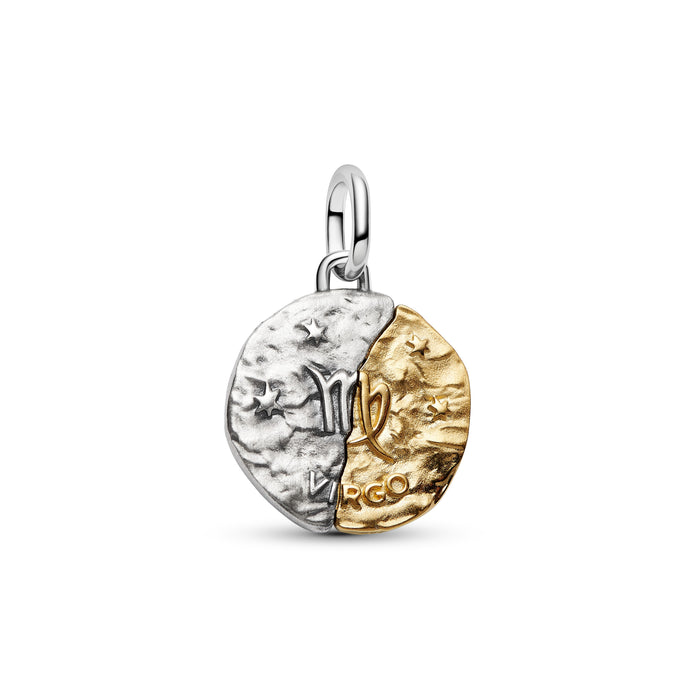 Pandora Virgo Zodiac Medallion Charm 14k Gold Plating And Sterling Silver