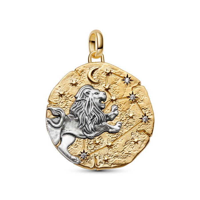 Pandora Leo Zodiac Oversized Medallion Charm 14k Gold Plating And Sterling Silver