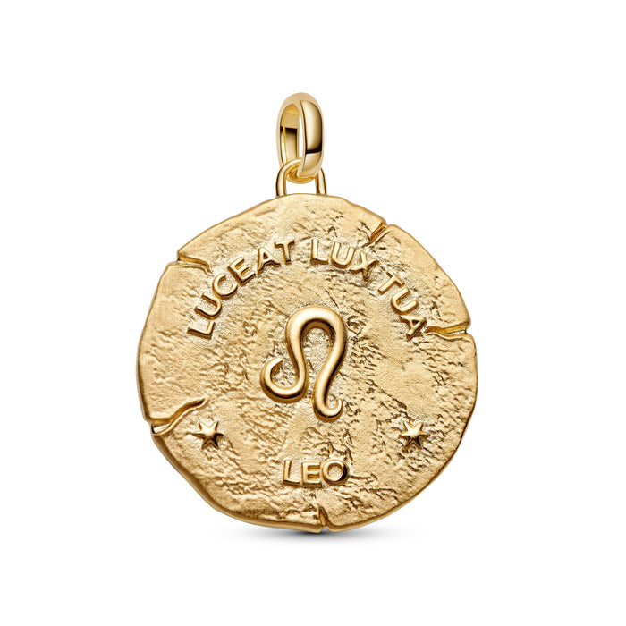 Pandora Leo Zodiac Oversized Medallion Charm 14k Gold Plating And Sterling Silver