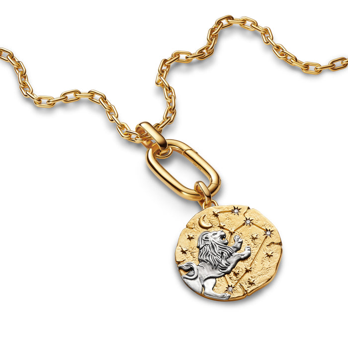 Pandora Leo Zodiac Oversized Medallion Charm 14k Gold Plating And Sterling Silver