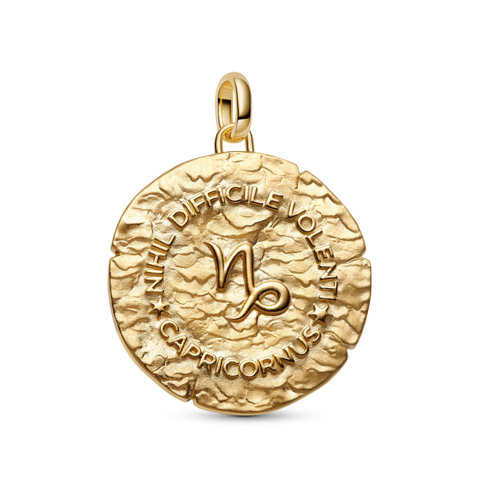 Pandora Capricorn Zodiac Oversized Medallion Charm 14k Gold Plating And Sterling Silver