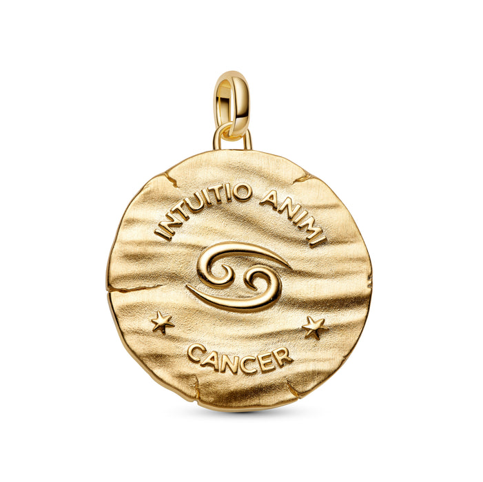 Pandora Cancer Zodiac Oversized Medallion Charm 14k Gold Plating And Sterling Silver