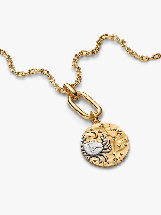 Pandora Cancer Zodiac Oversized Medallion Charm Sterling Silver And 14k Gold Plating