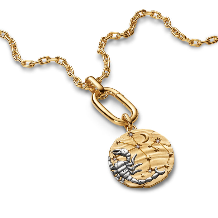 Pandora Scorpio Zodiac Oversized Medallion Charm 14k Gold Plating And Sterling Silver
