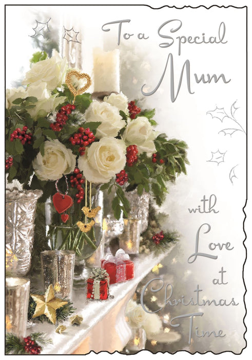 Jonny Javelin 'Mum Roses Mantelpiece' Christmas Card