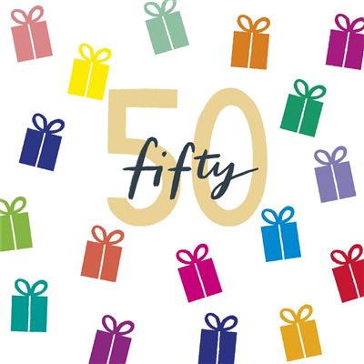 UKG '50' Birthday Card