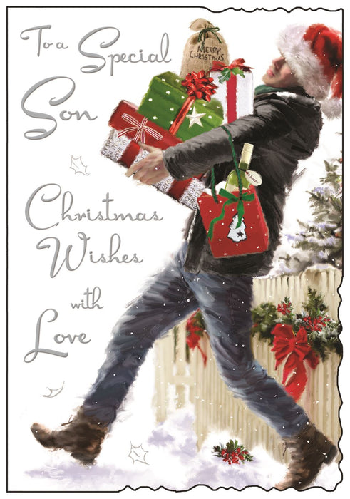 Jonny Javelin 'Son Carrying Presents' Christmas Card
