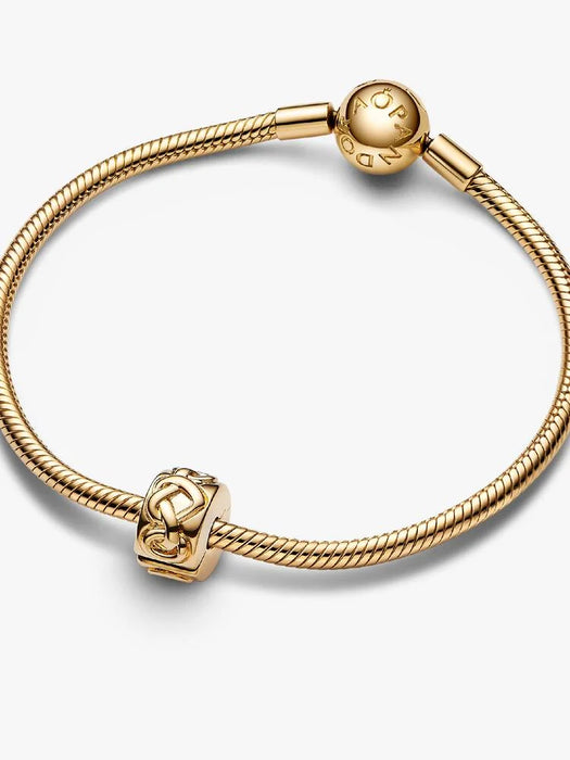 Pandora Knotted Hearts Clip Charm 14k Gold Plating