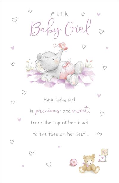 UKG 'A Little Baby Girl' New Baby Card