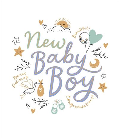 UKG 'New Baby Boy' New Baby Card