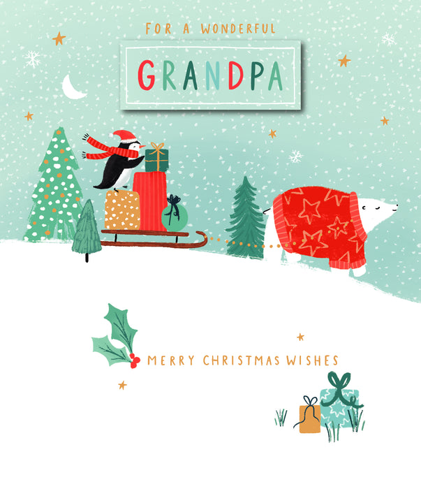 UKG 'To A lovely Grandpa' Christmas Card