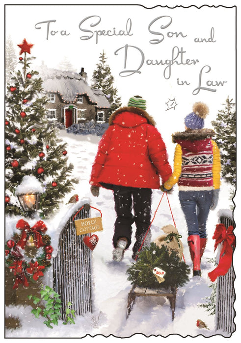 Jonny Javelin 'Son & Daughter in Law Walking Couple' Christmas Card
