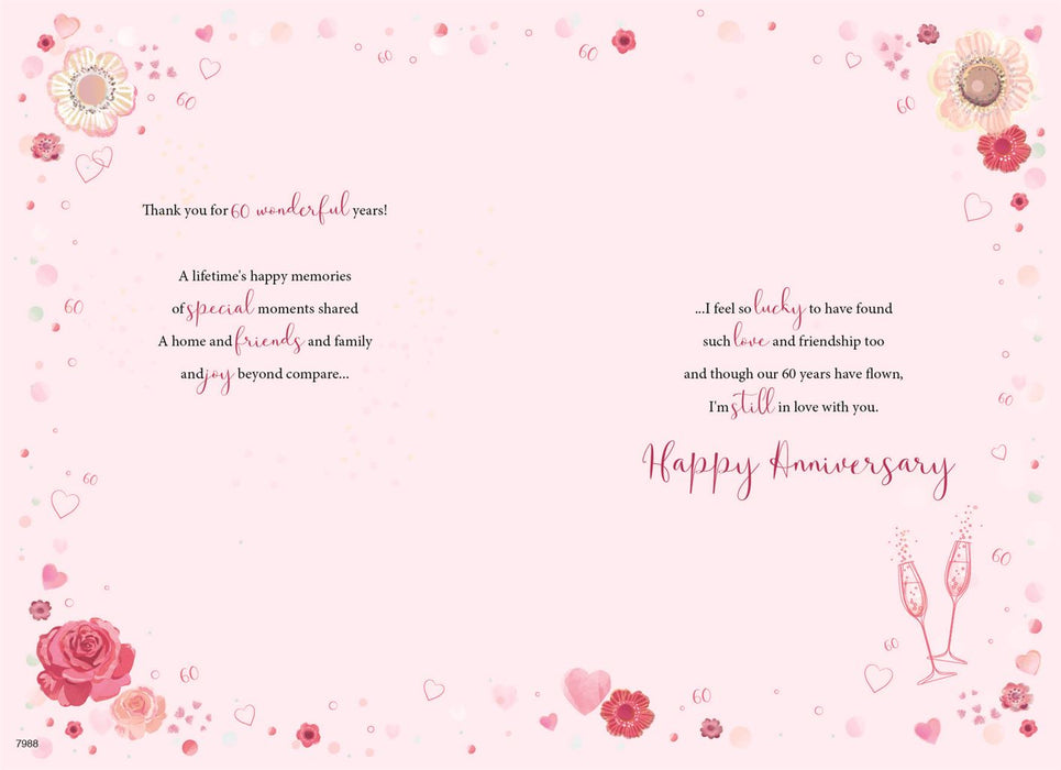 ICG 'Wonderful Wife Diamond Anniversary 60th' Anniversary Card