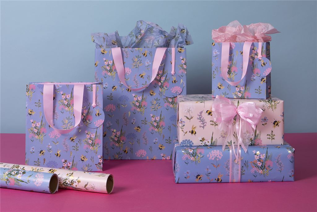 Glick Blue Bees 4m Metre Roll Wrap