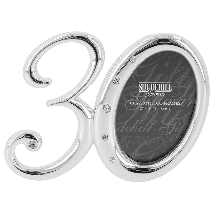 Silver Diamante Frame 30th Birthday