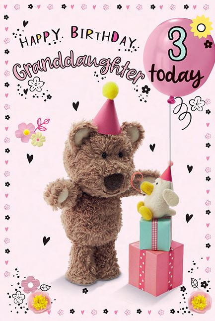 ICG 'Granddaughter 3 Today' Birthday Card
