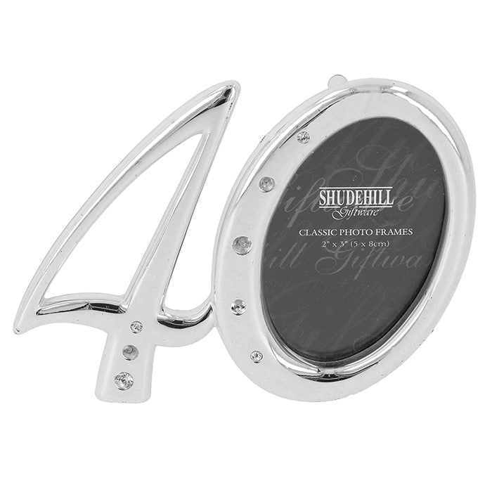 Silver Diamante Frame 40th Birthday